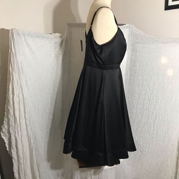 Torrid NWT Black Satin Skater Cocktail Dress Size 10 - Picture 12 of 15